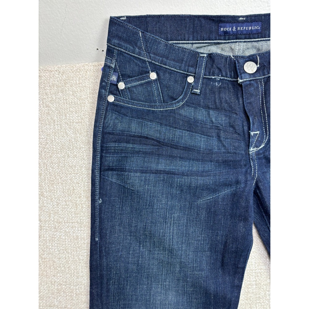 Rock & Republic Kasandra Low Rise Bootcut Jeans Hijinks Blue KDS3850 Size 30 NWT - Picture 2 of 10